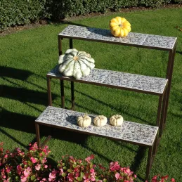 Etagère en céramique et fer forgé