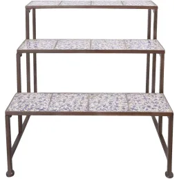 Etagère en céramique et fer forgé