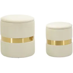Pouf avec rangement intégré Sheffild (Lot de 2)