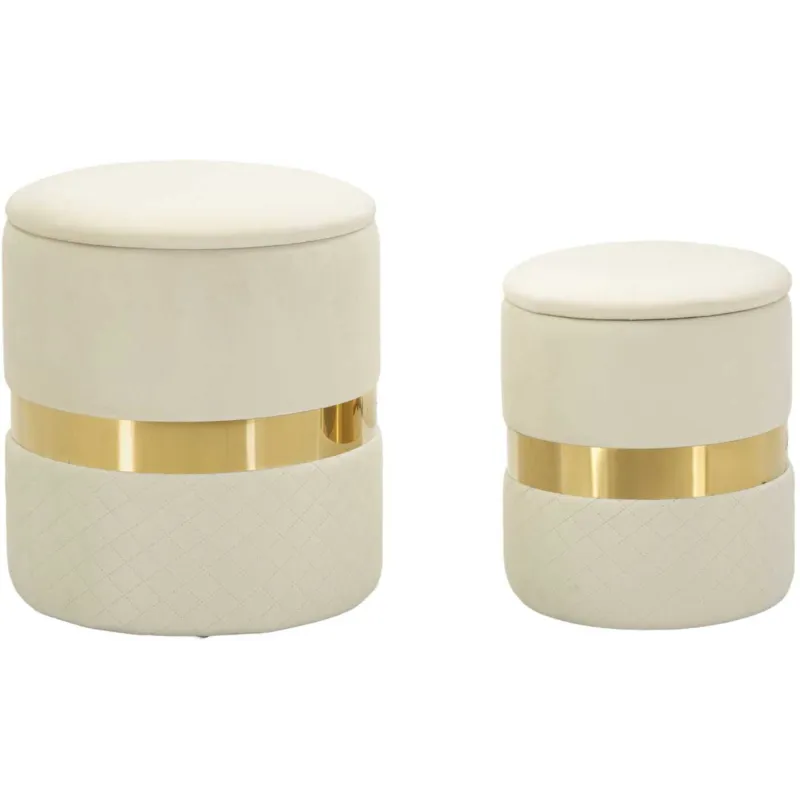 Pouf avec rangement intégré Sheffild (Lot de 2)