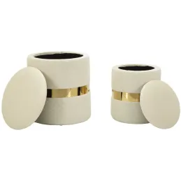 Pouf avec rangement intégré Sheffild (Lot de 2)