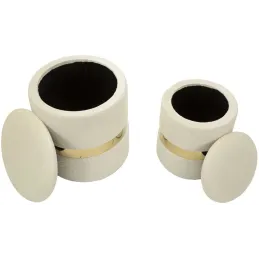 Pouf avec rangement intégré Sheffild (Lot de 2)