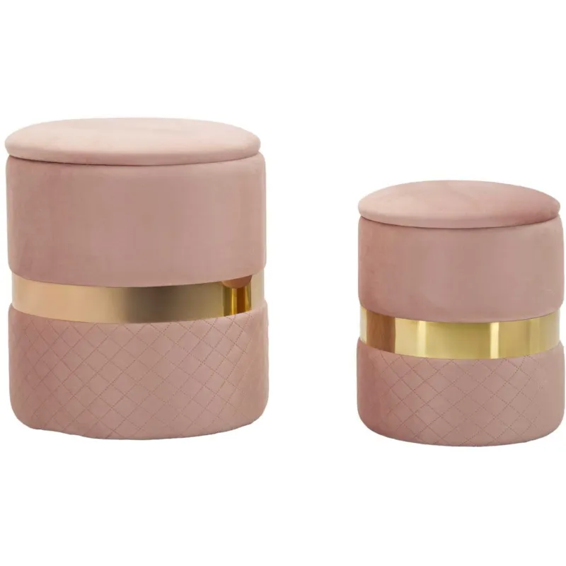 Pouf avec rangement intégré Sheffild (Lot de 2)
