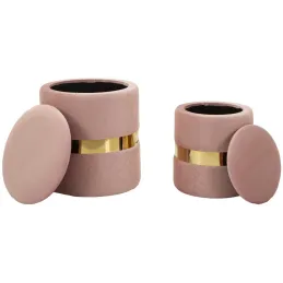 Pouf avec rangement intégré Sheffild (Lot de 2)