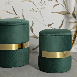Pouf avec rangement intégré Sheffild (Lot de 2)