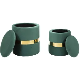 Pouf avec rangement intégré Sheffild (Lot de 2)