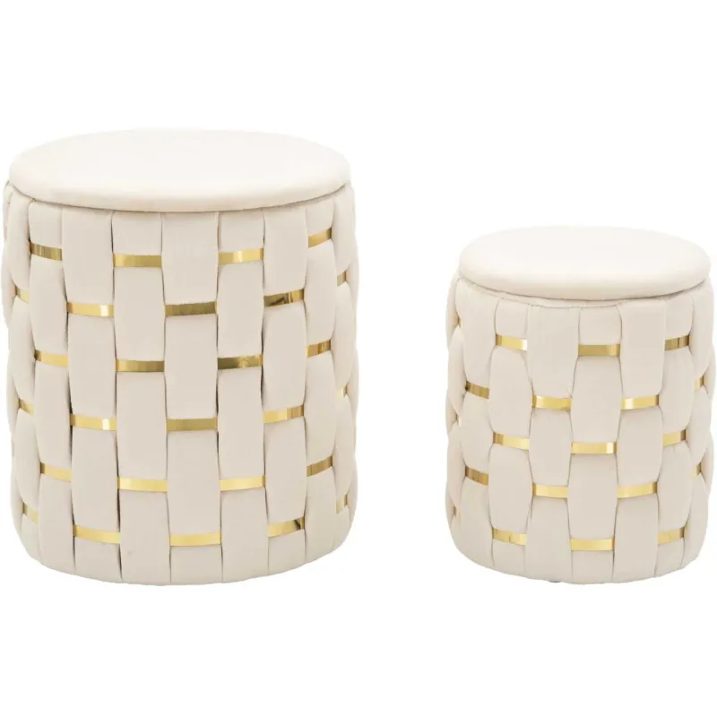 Pouf avec rangement intégré Shanty (Lot de 2)