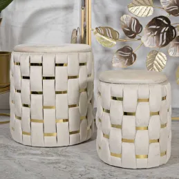 Pouf avec rangement intégré Shanty (Lot de 2)