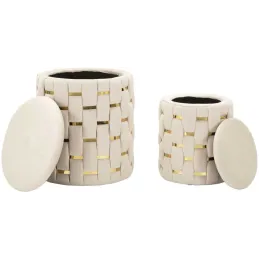 Pouf avec rangement intégré Shanty (Lot de 2)