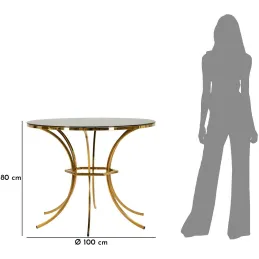 Table de repas en métal et verre Shanty 100 x 80 cm