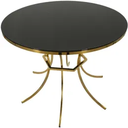 Table de repas en métal et verre Shanty 100 x 80 cm