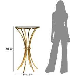 Table de bar en métal et verre Shanty 60 x 108 cm