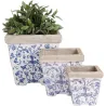 Pots en céramique patiné (Lot de 3)