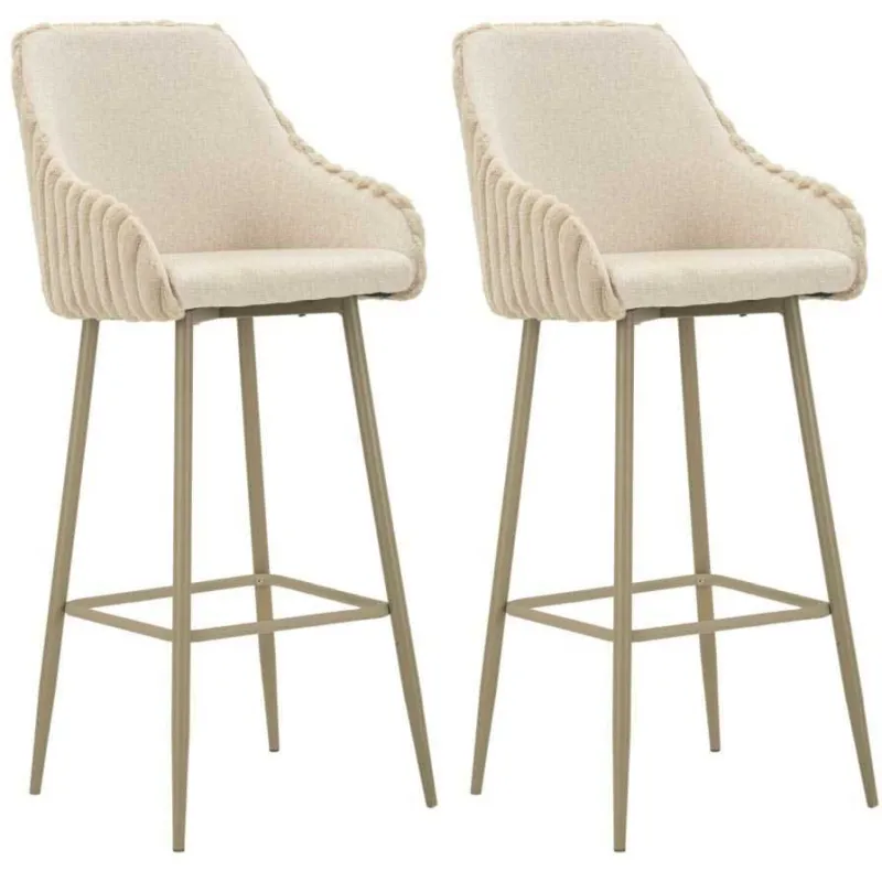 Fauteuil de bar en tissu et métal Alaska (Lot de 2)