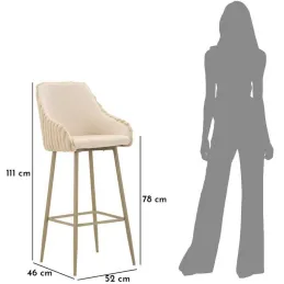 Fauteuil de bar en tissu et métal Alaska (Lot de 2)