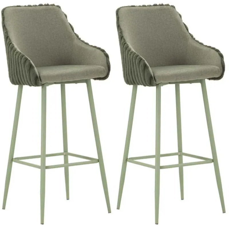 Fauteuil de bar en tissu et métal Alaska (Lot de 2)