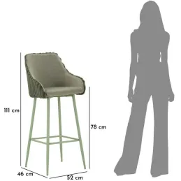 Fauteuil de bar en tissu et métal Alaska (Lot de 2)
