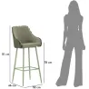 Fauteuil de bar en tissu et métal Alaska (Lot de 2)