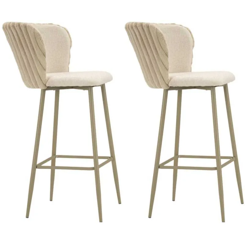 Chaise de bar en tissu et métal Alaska (Lot de 2)