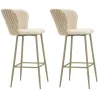 Chaise de bar en tissu et métal Alaska (Lot de 2)