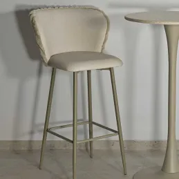 Chaise de bar en tissu et métal Alaska (Lot de 2)