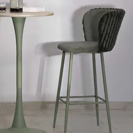 Chaise de bar en tissu et métal Alaska (Lot de 2)