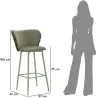 Chaise de bar en tissu et métal Alaska (Lot de 2)