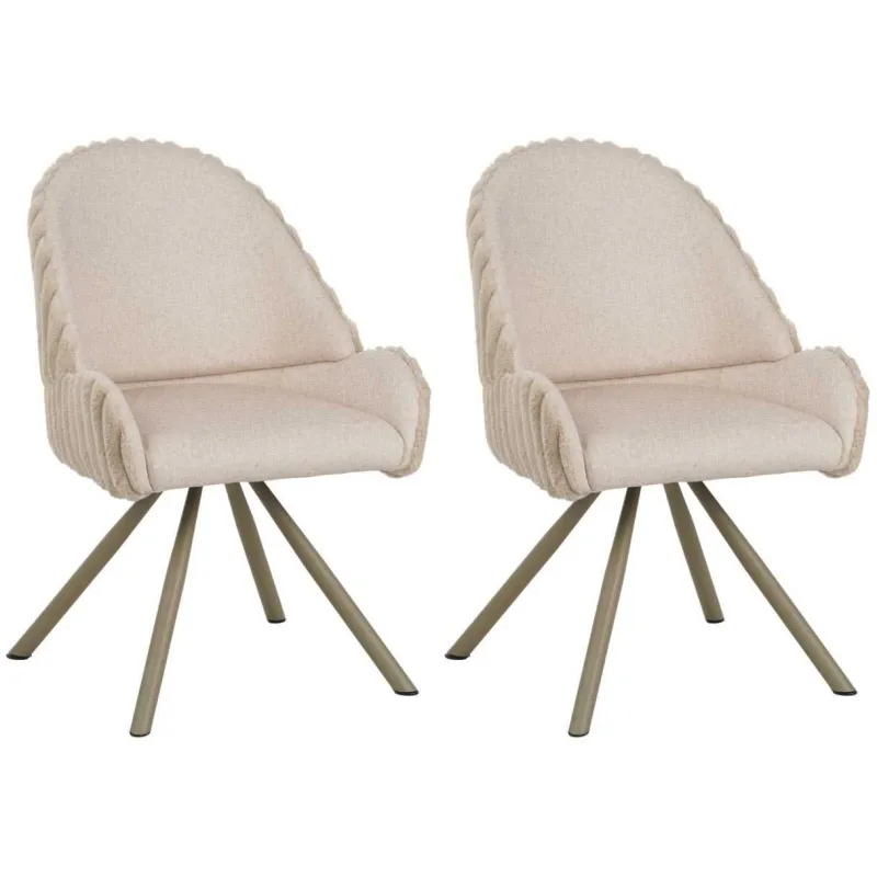 Fauteuil en tissu côtelé Sedia (Lot de 2)