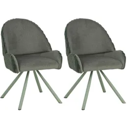 Fauteuil en tissu côtelé Sedia (Lot de 2)