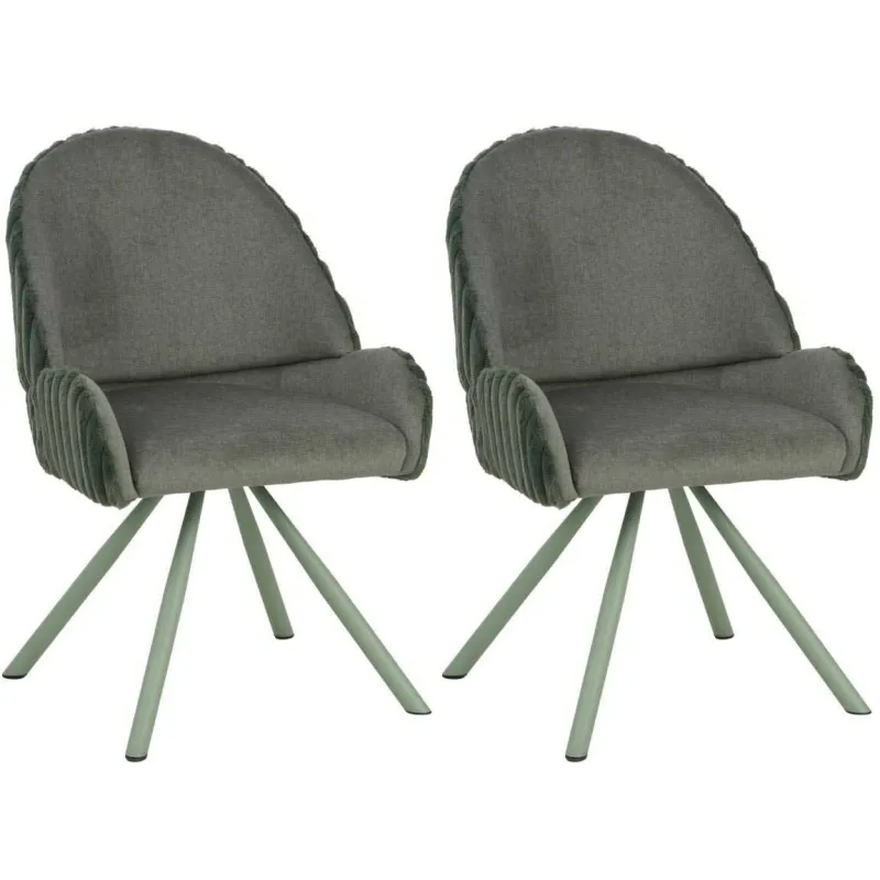 Fauteuil en tissu côtelé Sedia (Lot de 2)