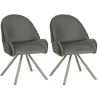 Fauteuil en tissu côtelé Sedia (Lot de 2)