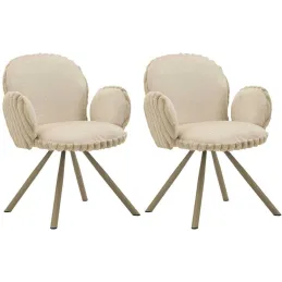 Fauteuil en tissu côtelé Stockholm (Lot de 2)
