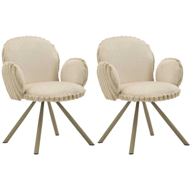 Fauteuil en tissu côtelé Stockholm (Lot de 2)