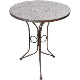 Table en céramique et fer forgé