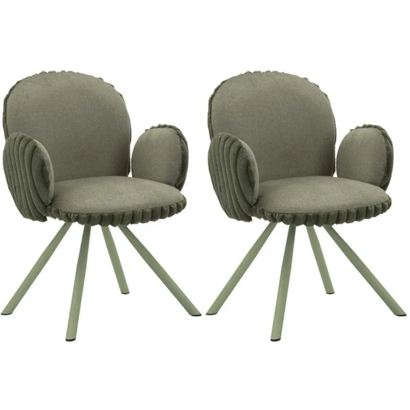 Fauteuil en tissu côtelé Stockholm (Lot de 2)