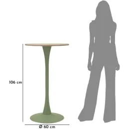 Table de bar en métal et MDF Alaska 60 x 106 cm