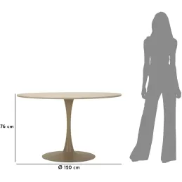 Table repas en métal et MDF 120 x 76 cm