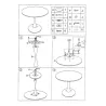 Table repas en métal et MDF 120 x 76 cm