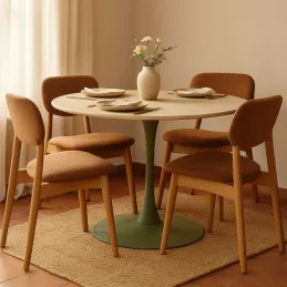 Table repas en métal et MDF 120 x 76 cm