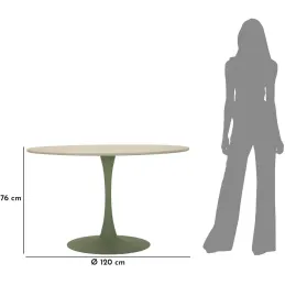 Table repas en métal et MDF 120 x 76 cm