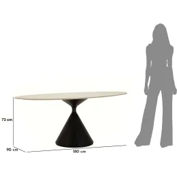Table repas en métal et MDF Space 180 x 90 x 73 cm