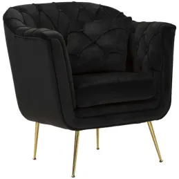Fauteuil en tissu capitonné Budapest 88 x 83 x 91 cm