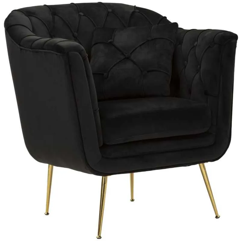 Fauteuil en tissu capitonné Budapest 88 x 83 x 91 cm