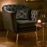 Fauteuil en tissu capitonné Budapest 88 x 83 x 91 cm
