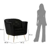 Fauteuil en tissu capitonné Budapest 88 x 83 x 91 cm
