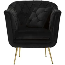 Fauteuil en tissu capitonné Budapest 88 x 83 x 91 cm