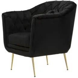 Fauteuil en tissu capitonné Budapest 88 x 83 x 91 cm