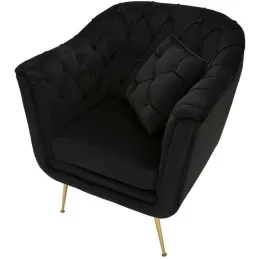 Fauteuil en tissu capitonné Budapest 88 x 83 x 91 cm