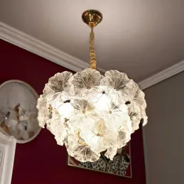 Suspension en métal et verre Ibiscus 47 x 73 cm