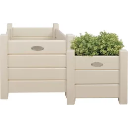 Bacs à fleurs carrés en pin (Lot de 2)